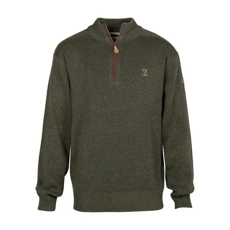 Percussion Zip-Neck Hunting Sweater - Khaki 1