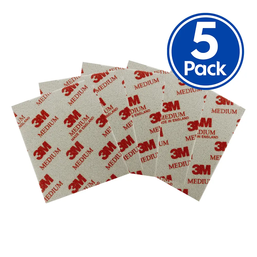 3M Softback Wet Or Dry Sanding Sponge Medium 115Mm X 140Mm 03808 X 5 Pack 1