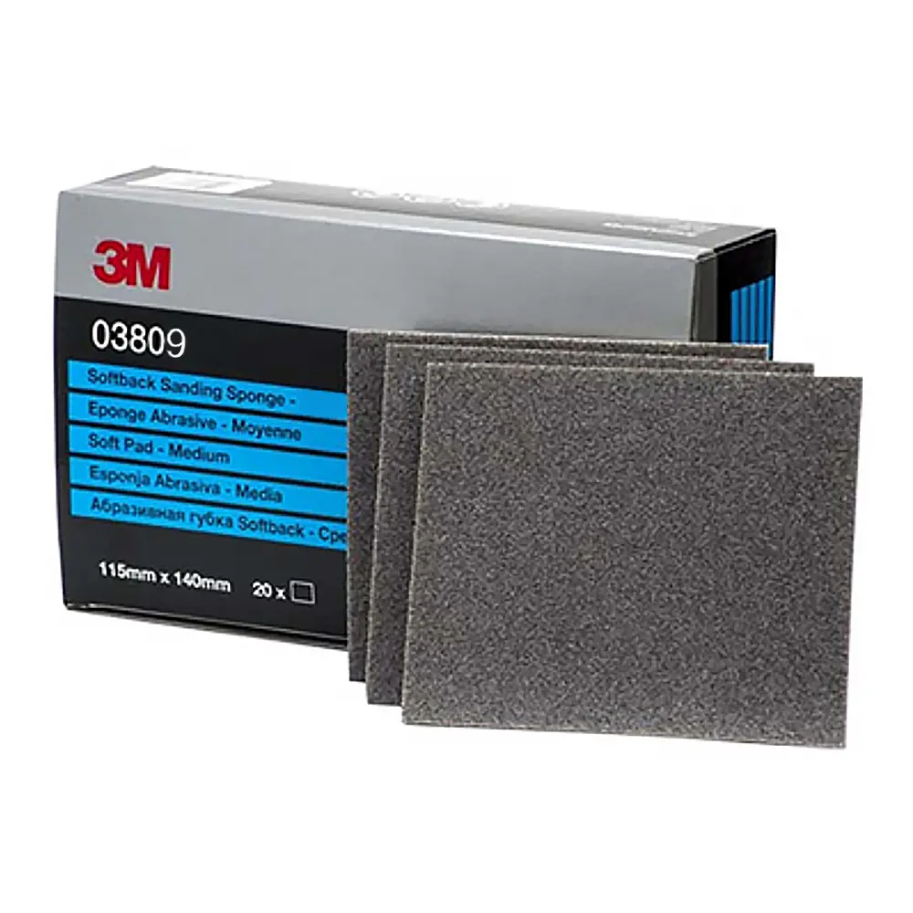 3M Softback Wet Or Dry Sanding Sponge Fine 115Mm X 140Mm 03809 X 20 Pack 1
