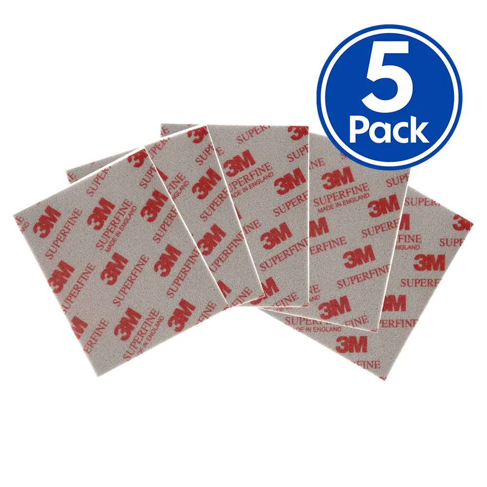 3M Softback Wet Or Dry Sanding Sponge Superfine 115Mm X 140Mm 03810 X 5 Pack 1