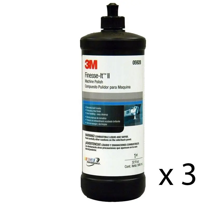 3M Finesse-It Ii Machine Polish 05928 946Ml Cutting Compound Swirl Remover X 3 1