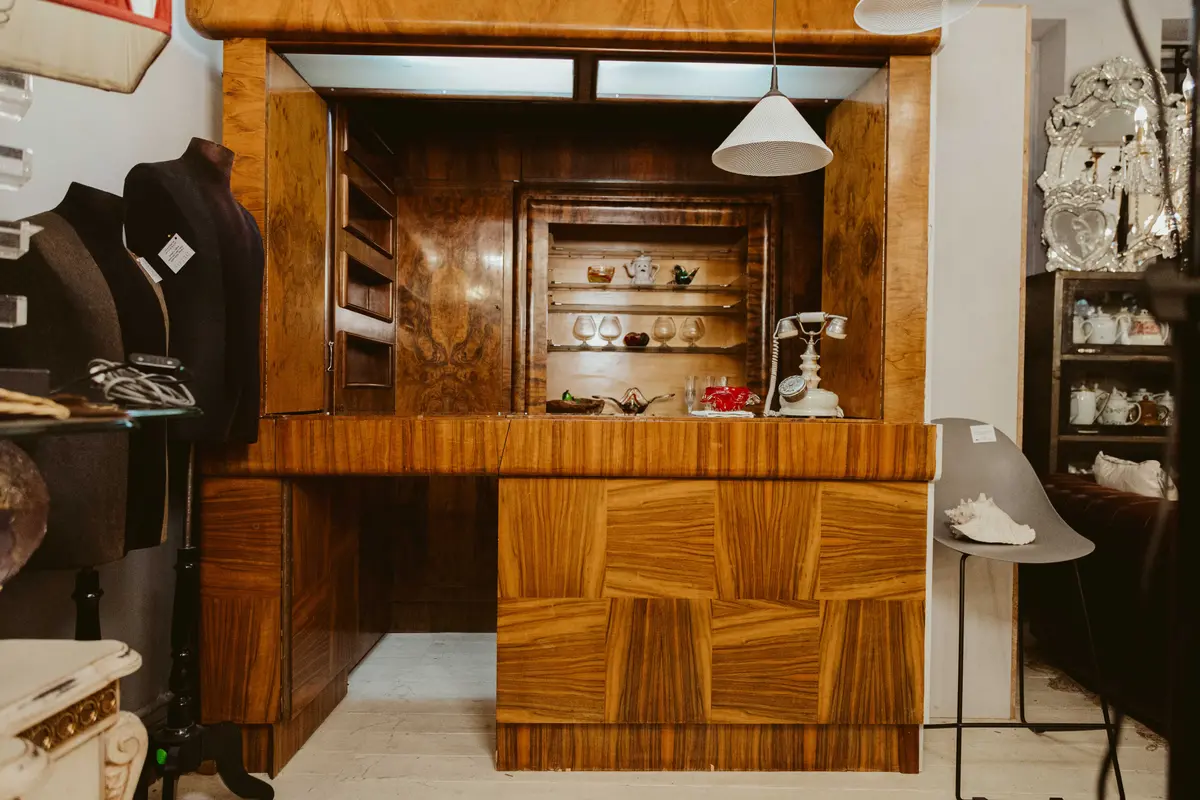 Vintage Built-In Walnut Bar Unit, C. 1960S - Sold 1