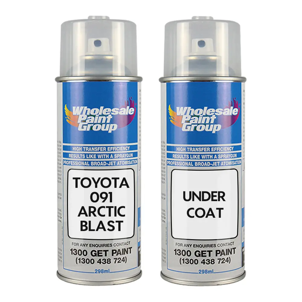 Auto Car Touch Up Spray Paint For Toyota 091 Arctic Blast Satin Pearl Plus Undercoat 1
