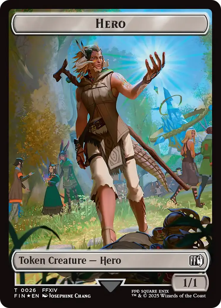 Spirit // Hero (0026) Double-Sided Token (Surge Foil) [Final Fantasy Commander Tokens] 2