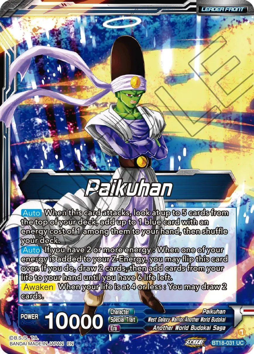 Paikuhan // Paikuhan, West Galaxy Warrior (Bt18-031) [Dawn Of The Z-Legends] 1