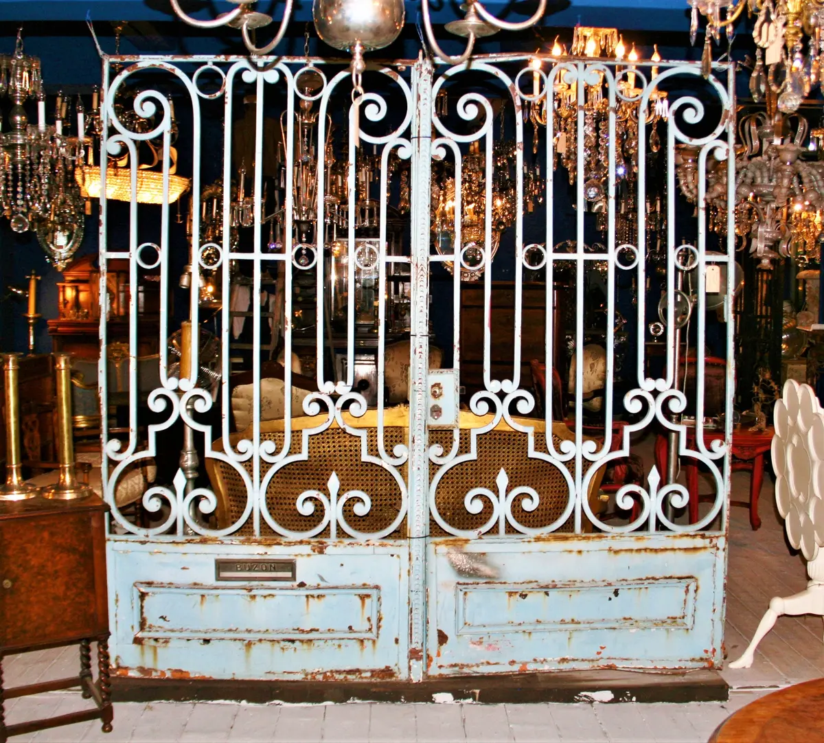 Antique Argentinian Double Forged Steel Gate 1