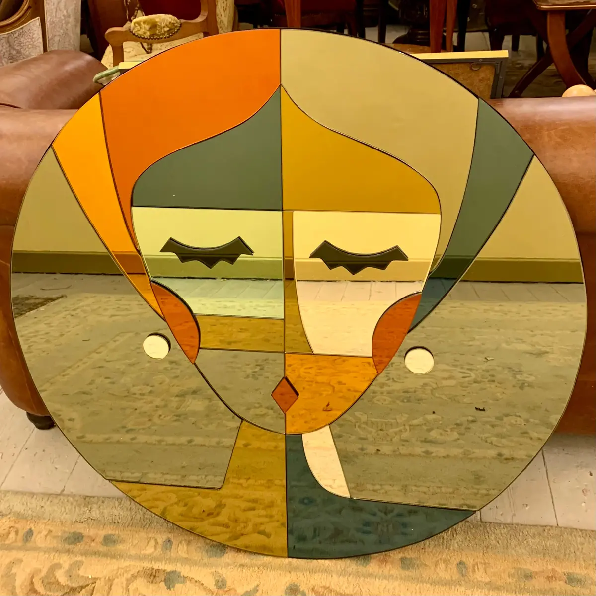 Gorgeous Coloured Mirror Of Woman's Face - Sold 1