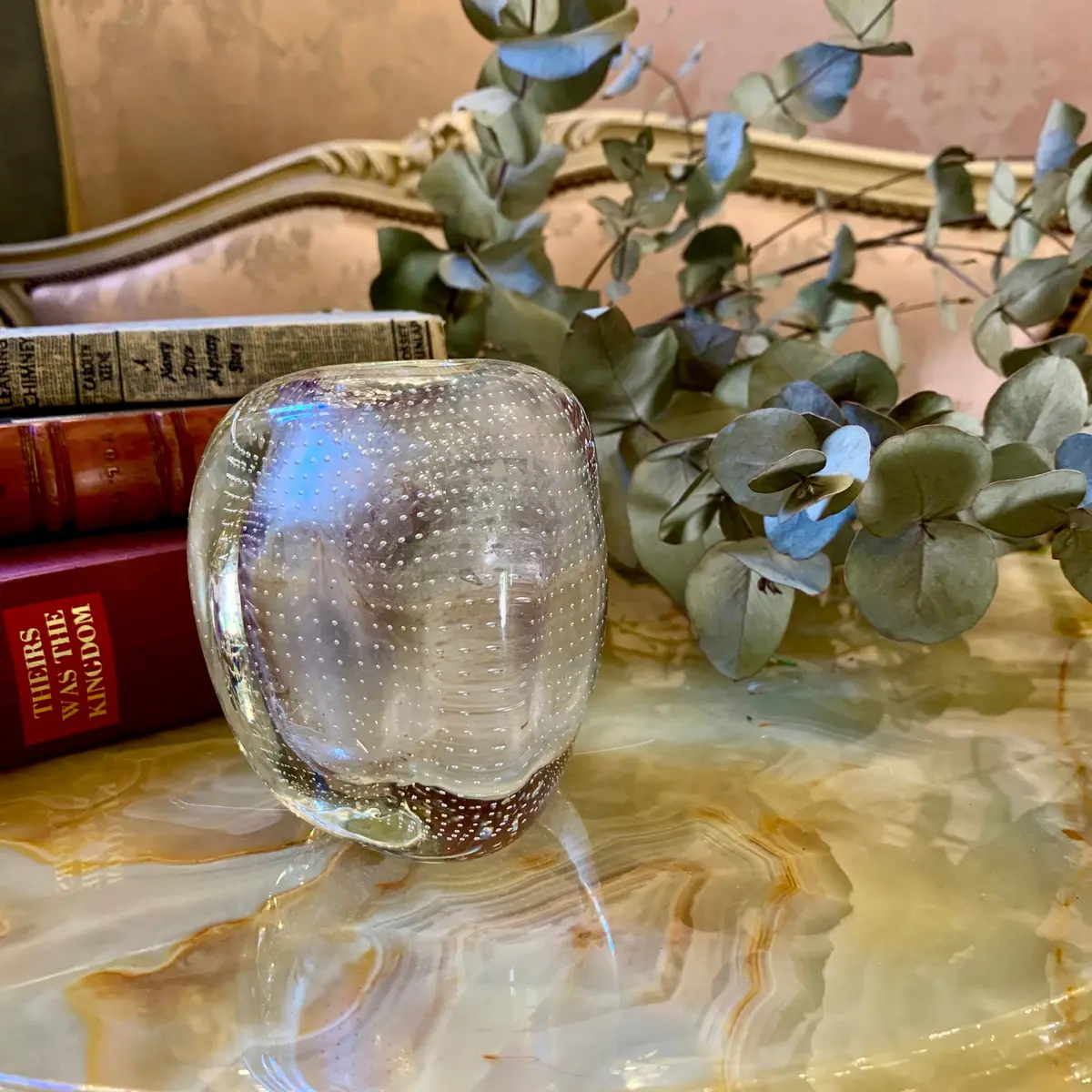 Heavy Clear Murano Holder - Sold 2