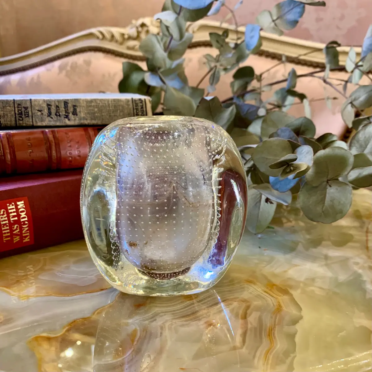 Heavy Clear Murano Holder - Sold 1