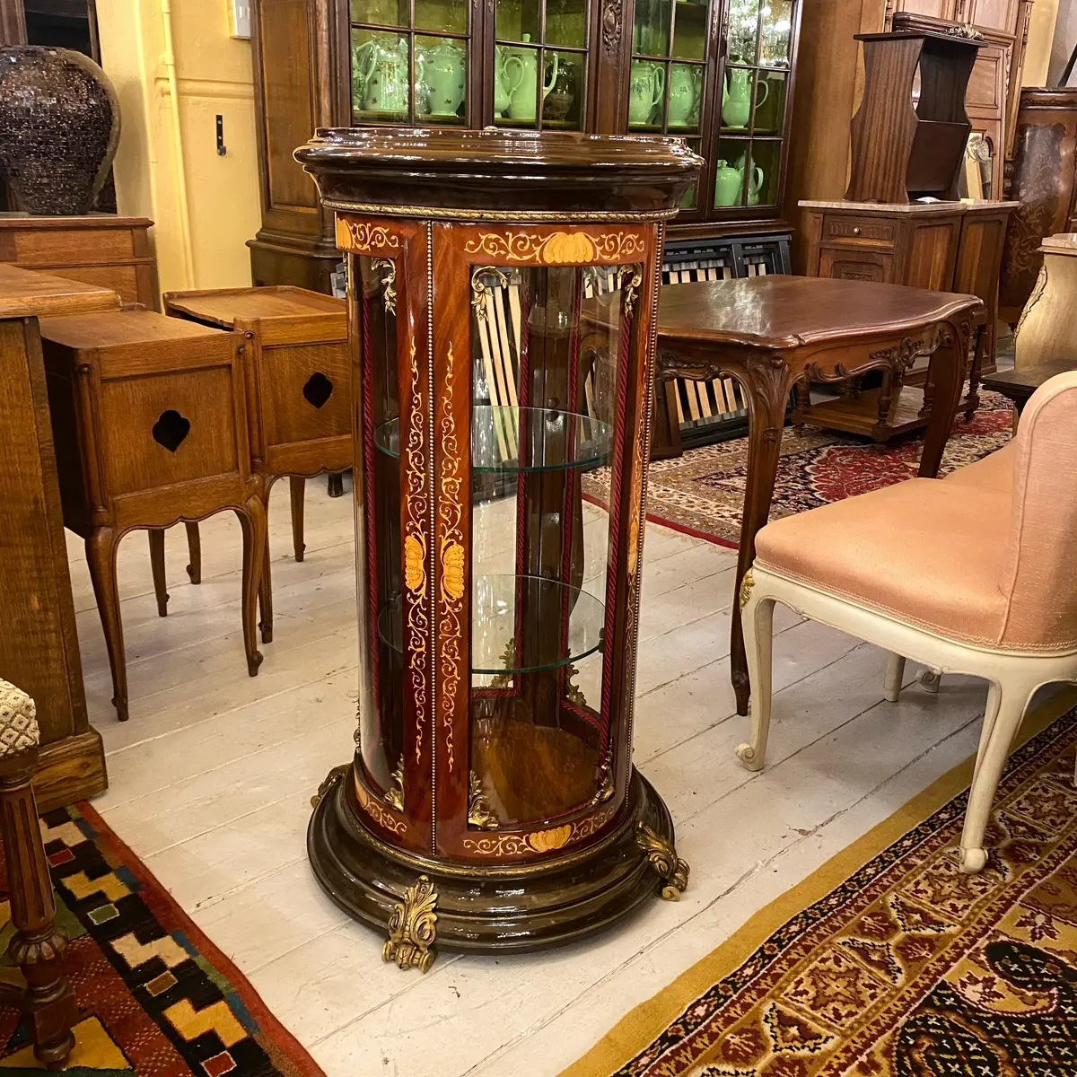 Antique And Unique Round Glass Display Cabinet - Sold 1