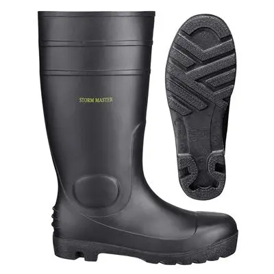 Boots, "Storm Master", 15" Pvc, Plain Toe, Black 1