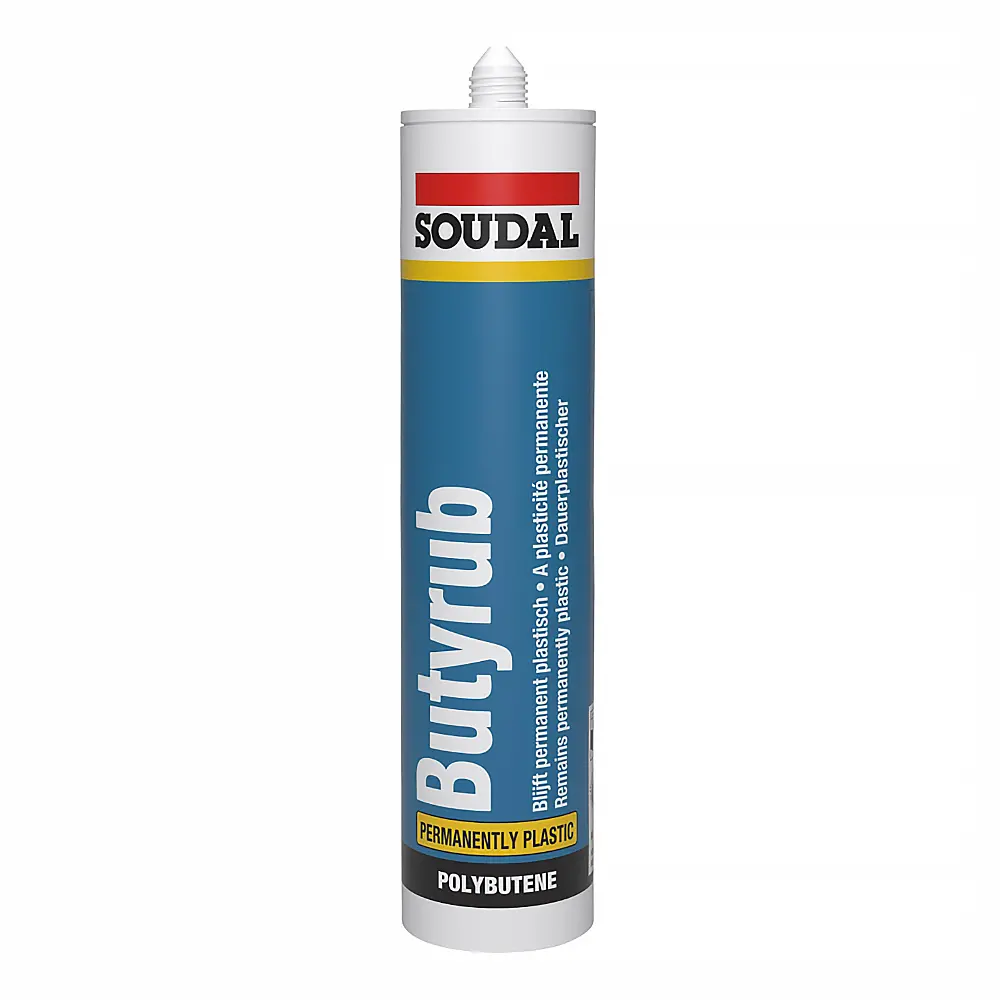 Soudal Butyrub Uv Resistant Permanent Mastic Joint Sealant 310Ml Black 1