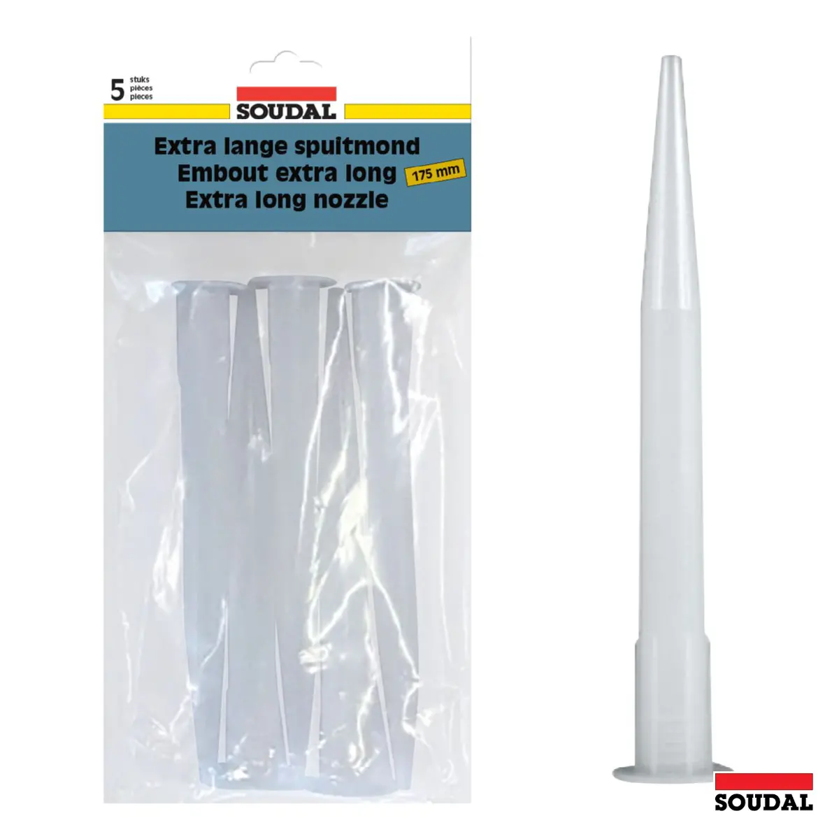 Soudal Extra Long Nozzles 175Mm To Suit Most Silicones X 5 Pack 1