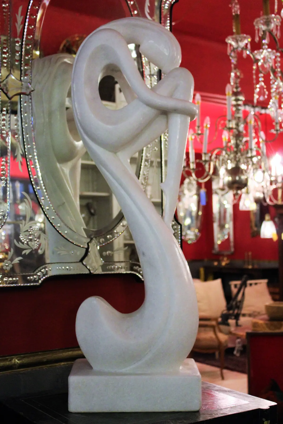 Elegant Carved White Marble Lady - Sold 1