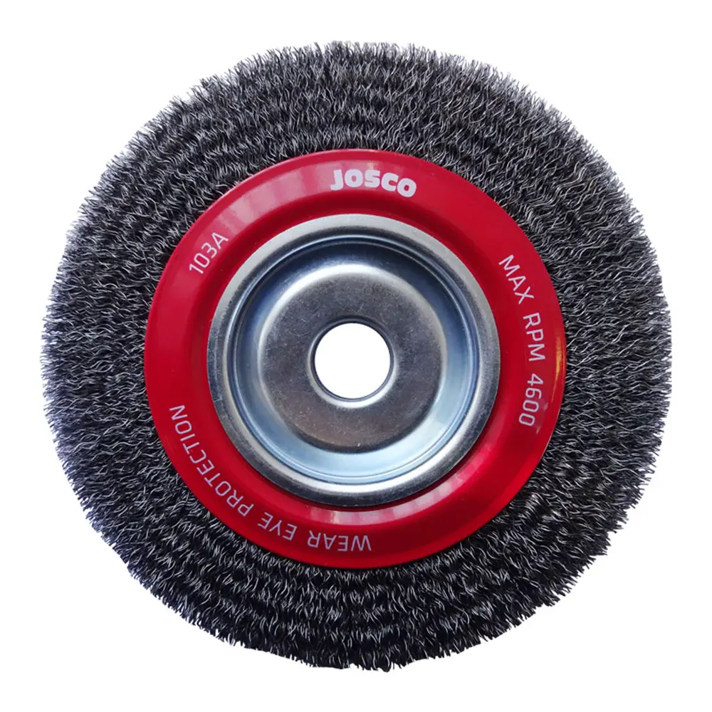 Josco 200Mm X 19Mm Multi-Bore Crimped Wheel Brush Paint Rust Removal 1