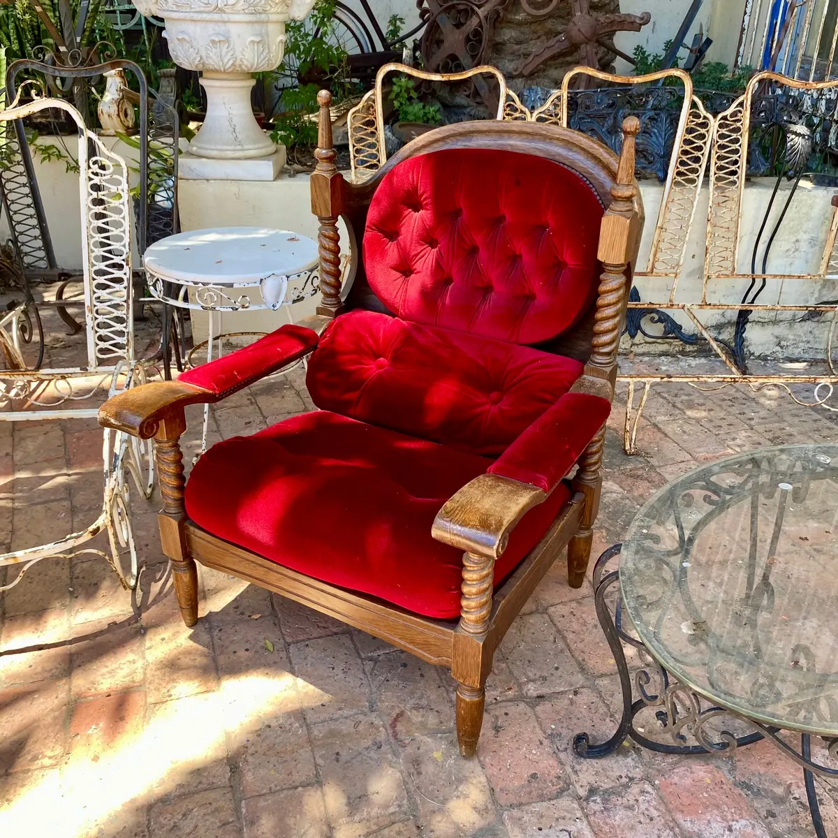 Grand Antique Oak Barley Twist Armchair - Sold 1