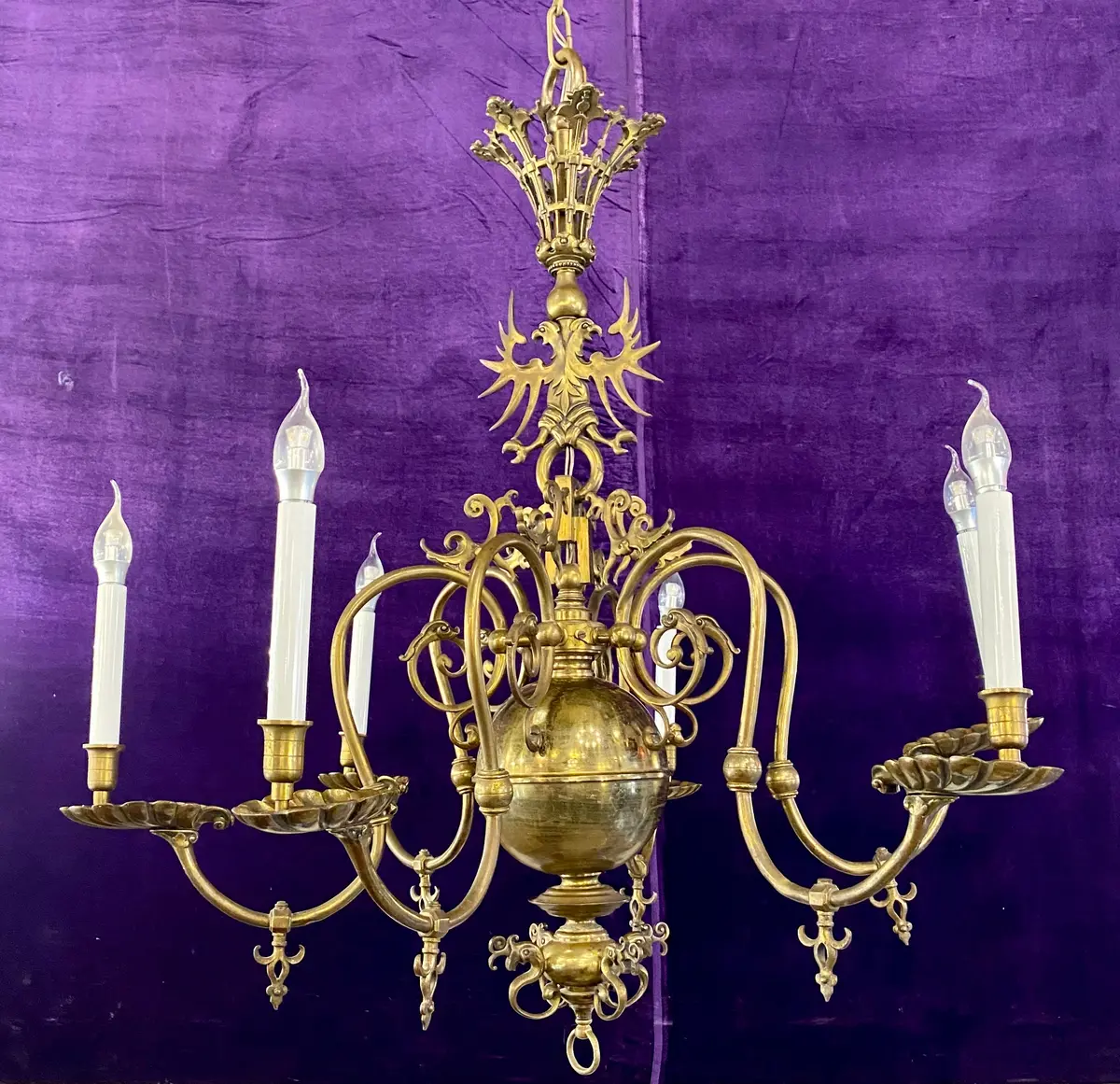 A Very Unusual And Rare Antique Flemish Chandelier - Sold 1