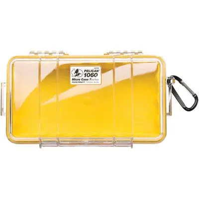 Pelican #1060 Micro Case, Yellow With Clear Cover 1