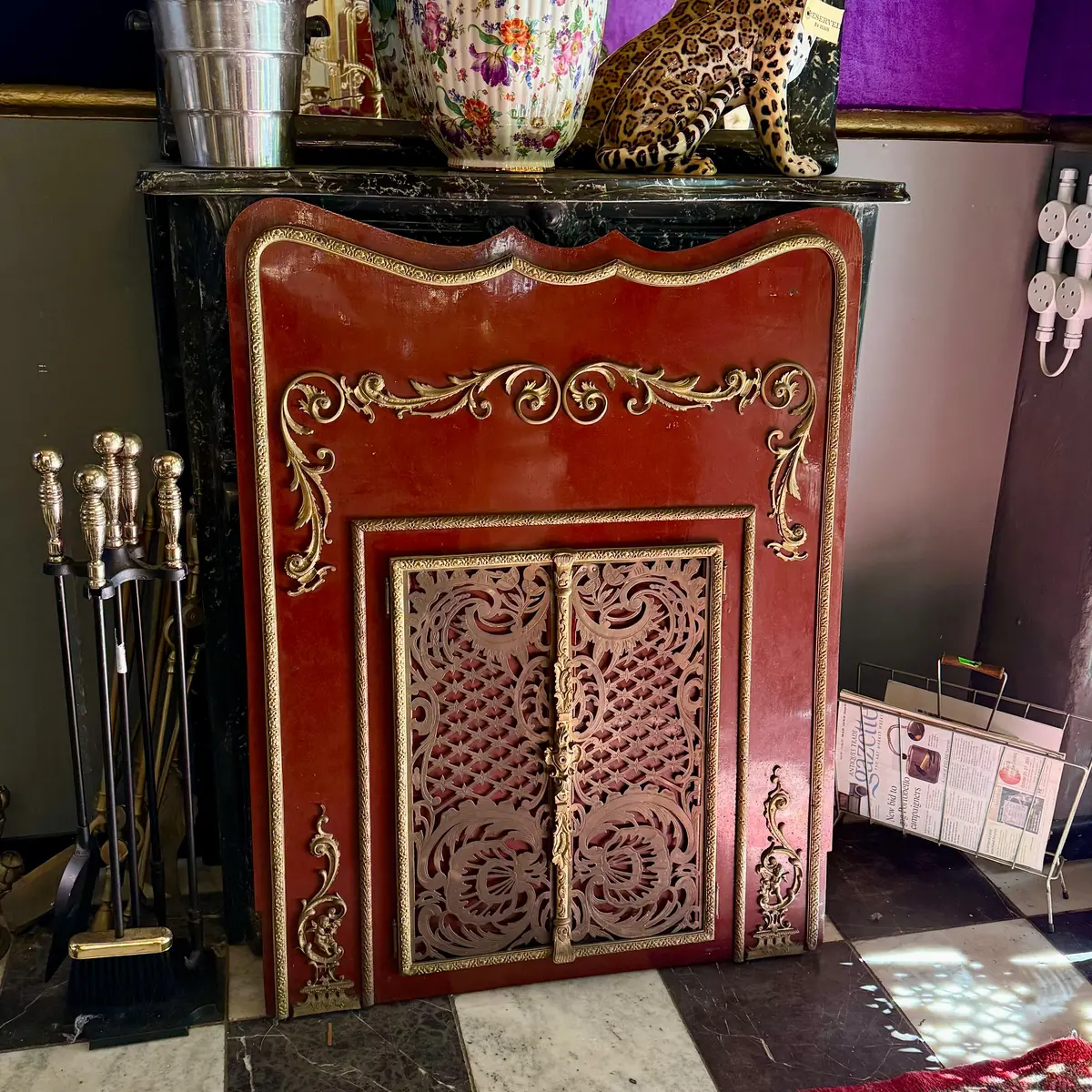 French Enamelled Metal Fireplace Surround, C. 1900 2