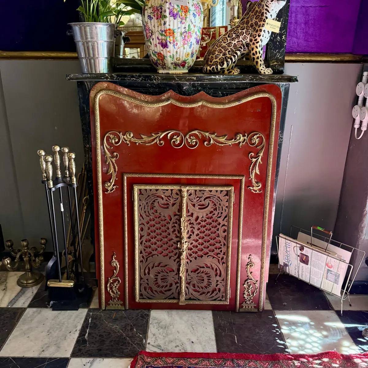 French Enamelled Metal Fireplace Surround, C. 1900 1