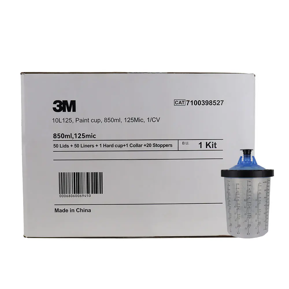 3M Disposable Lids & Liners Kit 850Ml 125Um Filters Large Pps Paint Cup Kit 1