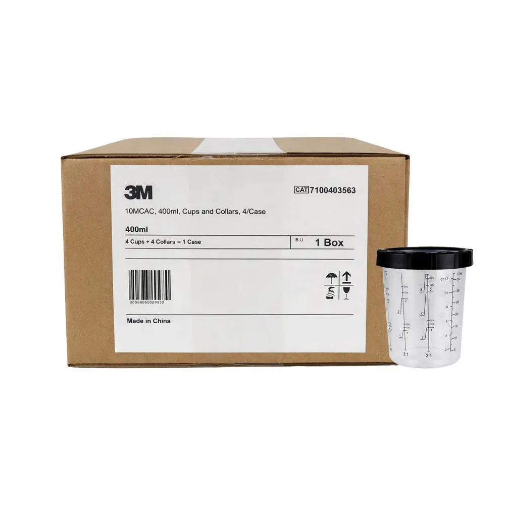3M Pps Paint Cup Kit And Collar 400Ml Box Of 4 Midi Disposable Spray System 1