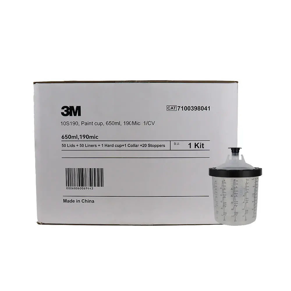 3M Disposable Lids & Liners Kit 650Ml 190Um Filters Standard Pps Paint Cup Kit 1