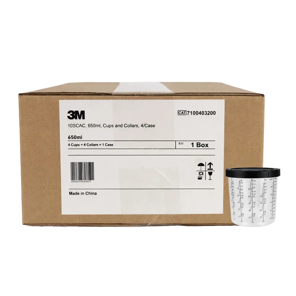 3M Pps Paint Cup Kit And Collar 650Ml Box Of 4 Standard Disposable Spray System 1