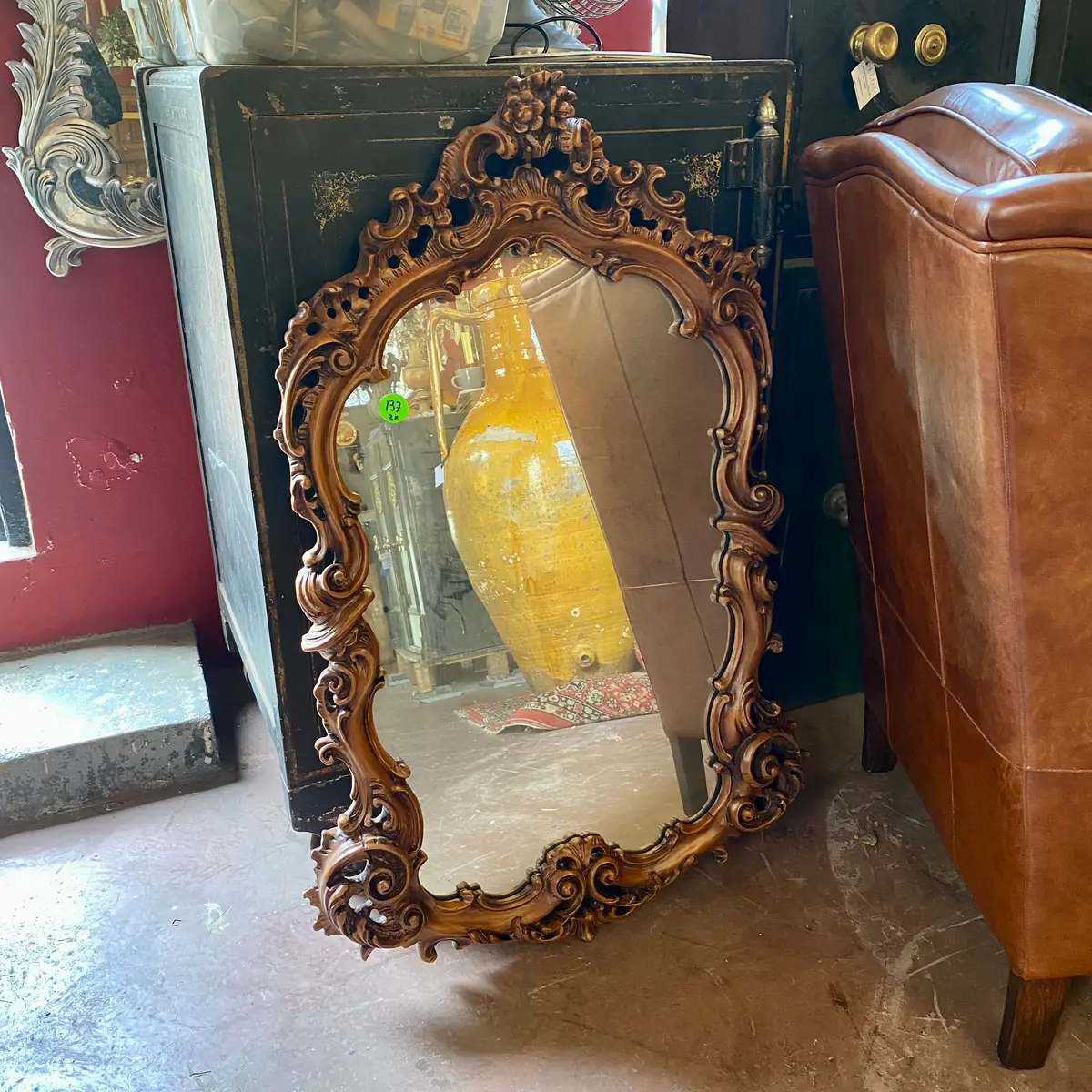 Antique Ornately Carved French Walnut Mirror - Sold 1