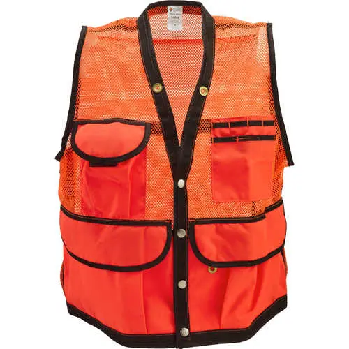 8-Pocket Nylon Mesh Cruiser Vest - Orange 1