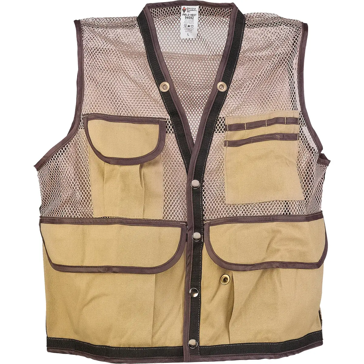 8-Pocket Nylon Mesh Cruiser Vest - Tan 1