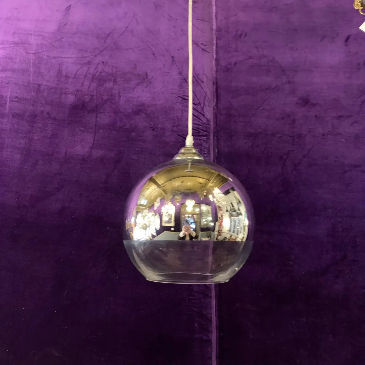Modern Bowl Bulb Pendant Silver 1