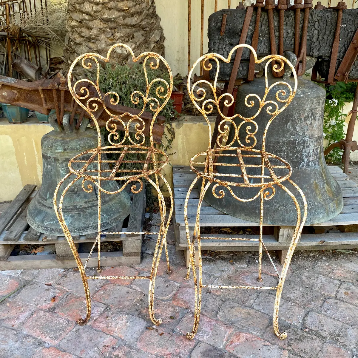 Rustic Wrought Iron Barstools 1