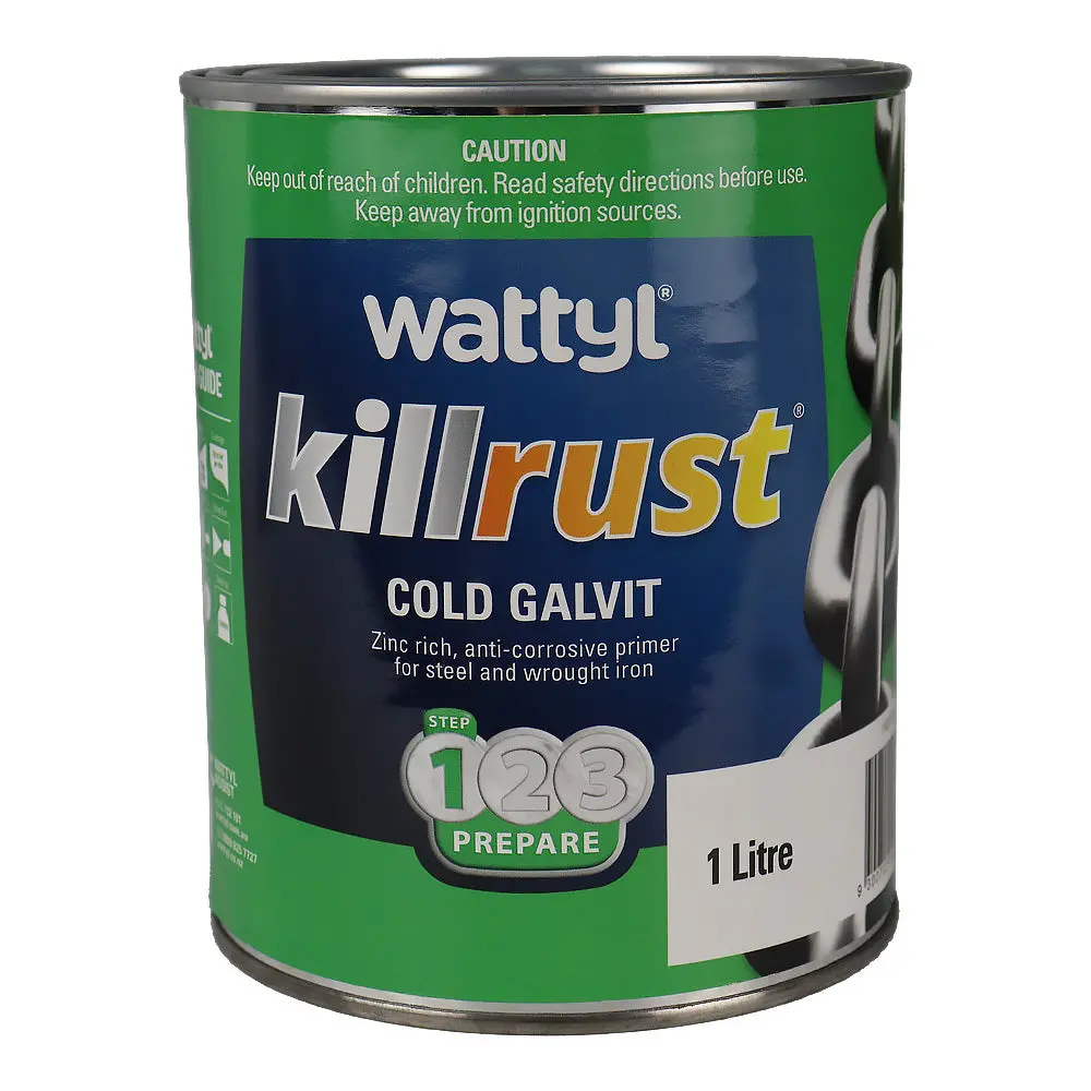 Wattyl Killrust Cold Galvit 1L Zinc-Rich Epoxy Primer Rust Protection 1