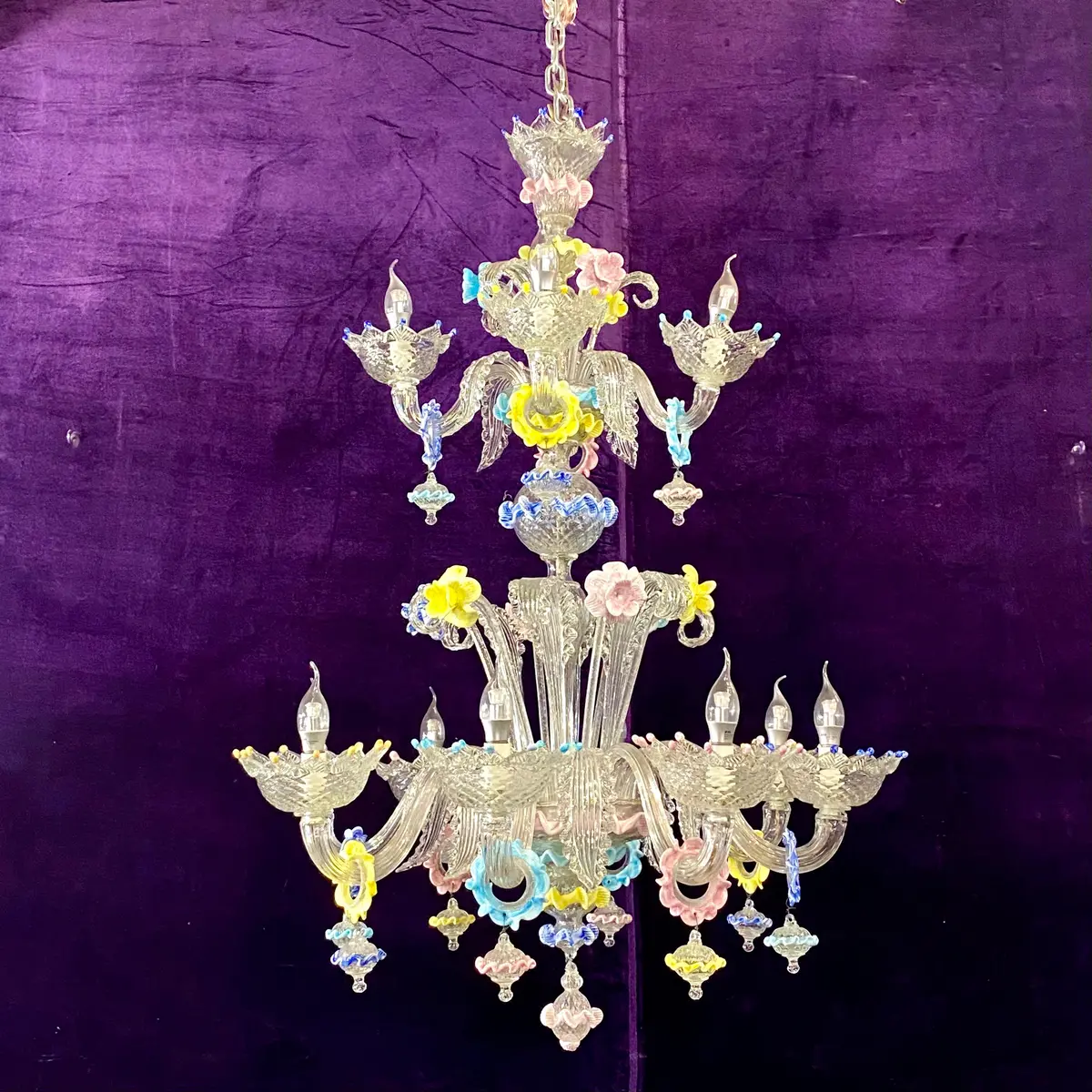 A Spectacular & Large Multi-Coloured Murano Chandelier - Sold 1