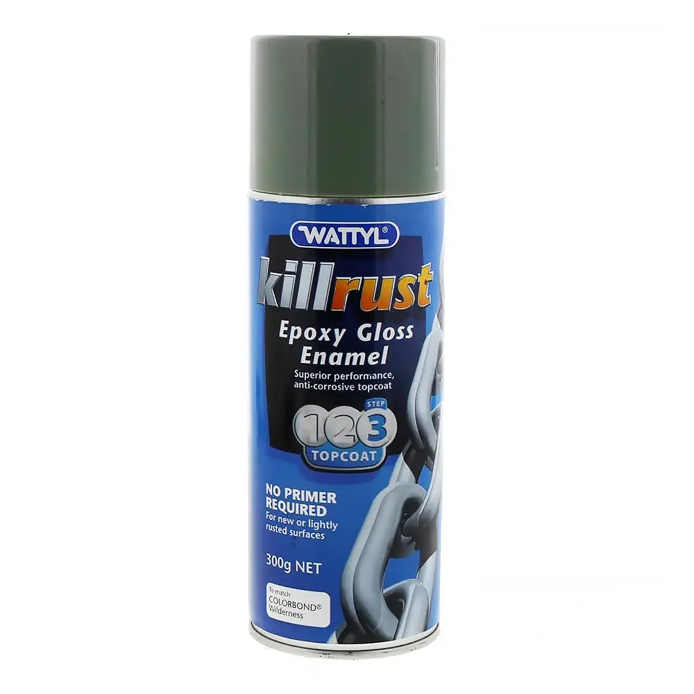 Wattyl Killrust Epoxy Gloss Enamel Paint 300G Aerosol Colourbond Wilderness 1