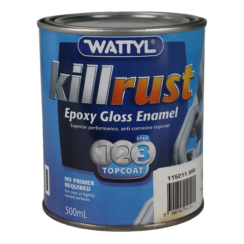 Wattyl Killrust Epoxy Gloss Enamel Ocean 500Ml Rust Protection Metal Paint 1