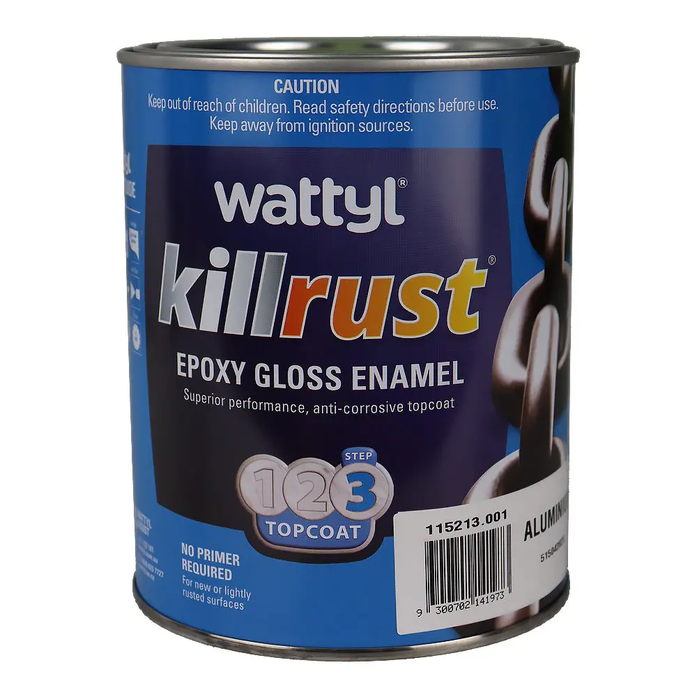 Wattyl Killrust Epoxy Gloss Enamel Aluminium 1L Rust Protection Metal Paint 1