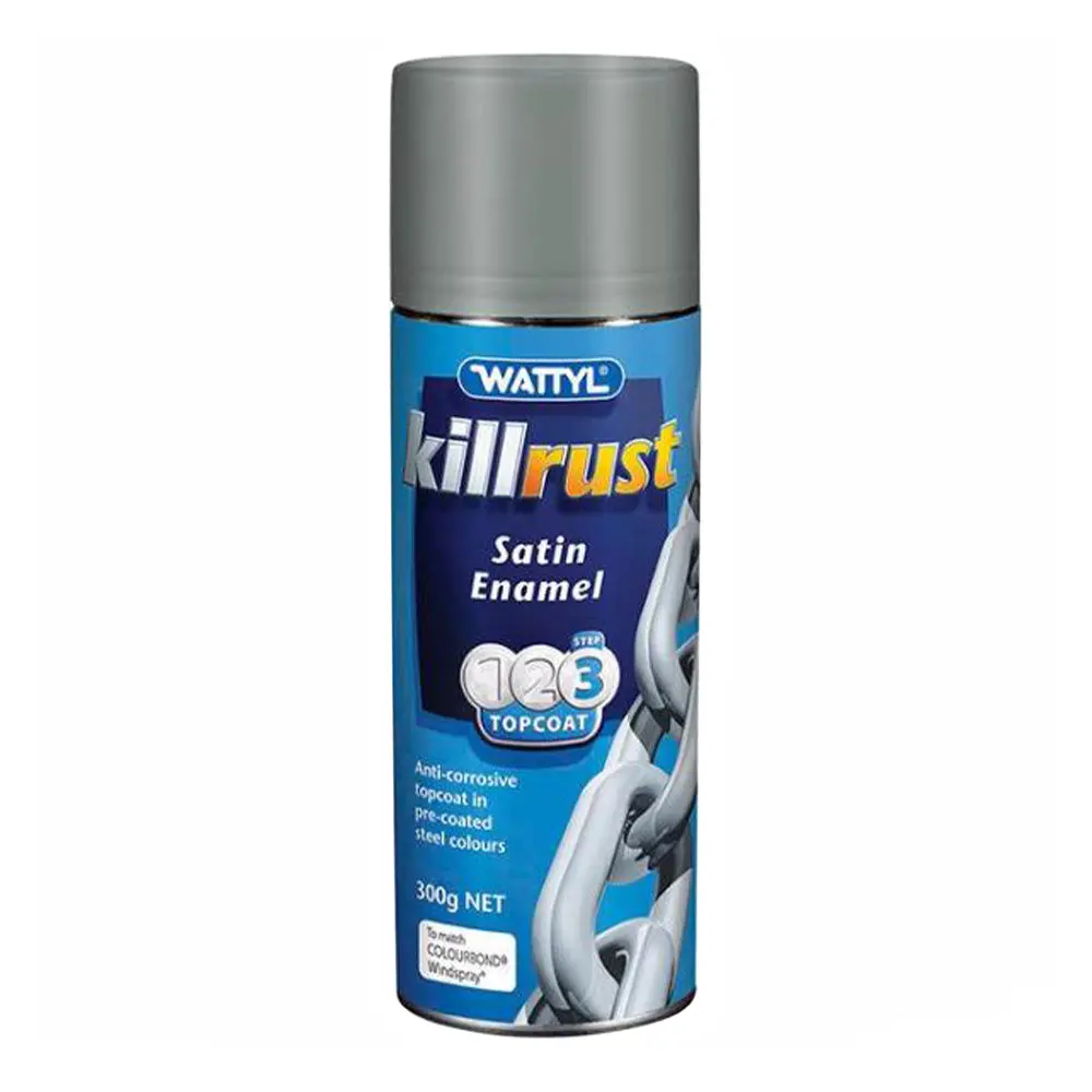 Wattyl Killrust Satin Enamel Spray Paint 300G Aerosol Wind Spray 1