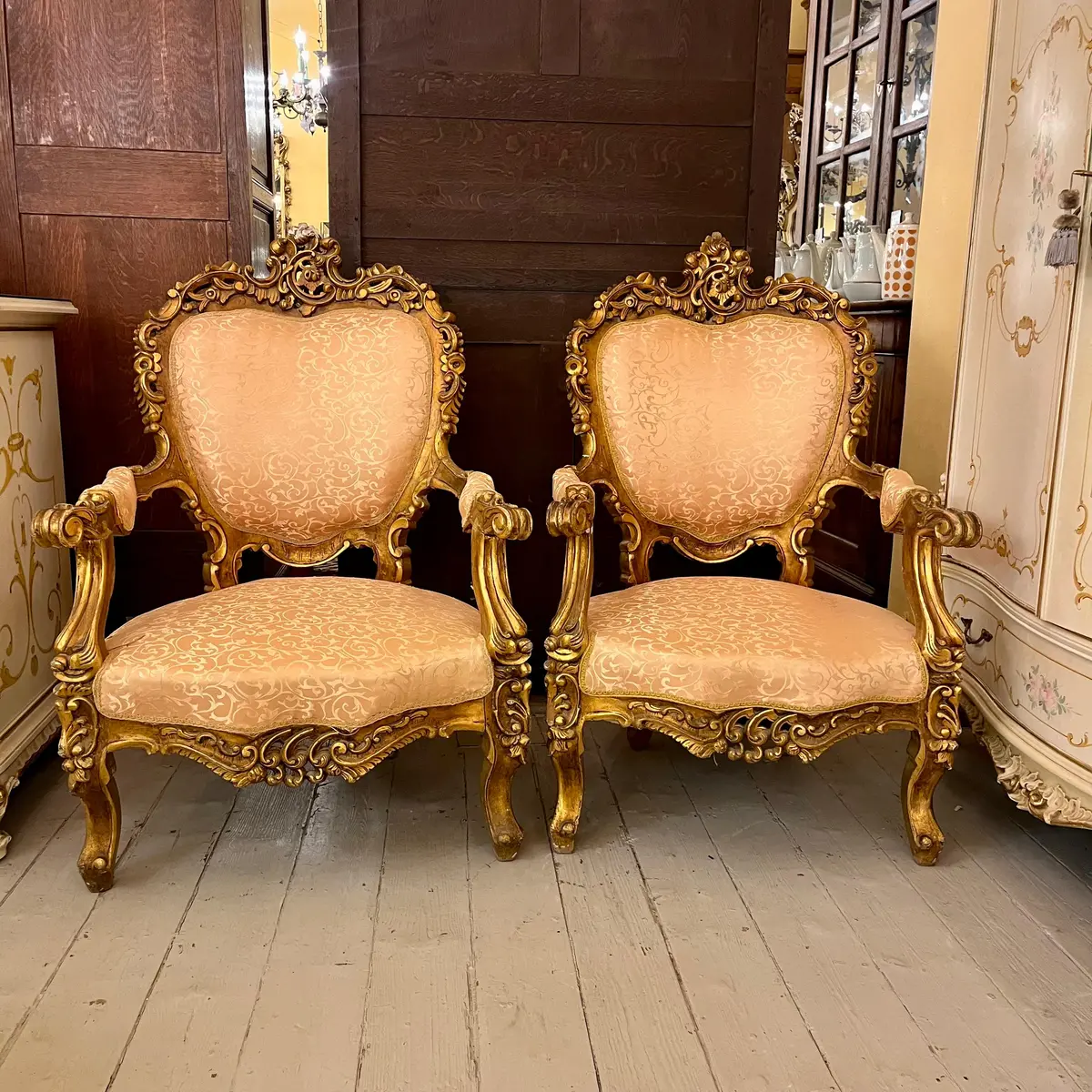 Grand Louis Xv Giltwood Armchairs 1