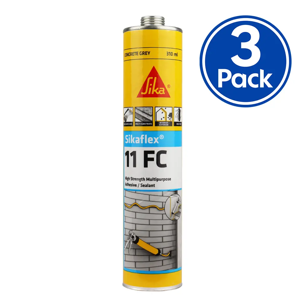 Sika Sikaflex 11Fc Polyurethane Adhesive Sealant 310Ml Concrete Grey X 3 Pack 1
