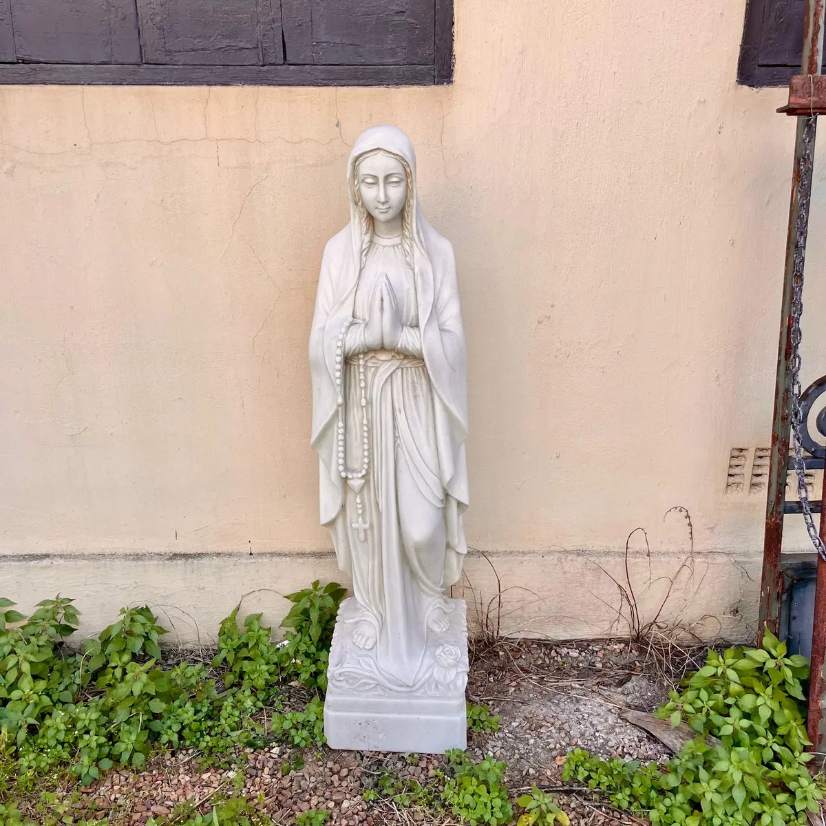 Hand-Carved White Marble Statue Of Mary, 120Cm - Sold 1