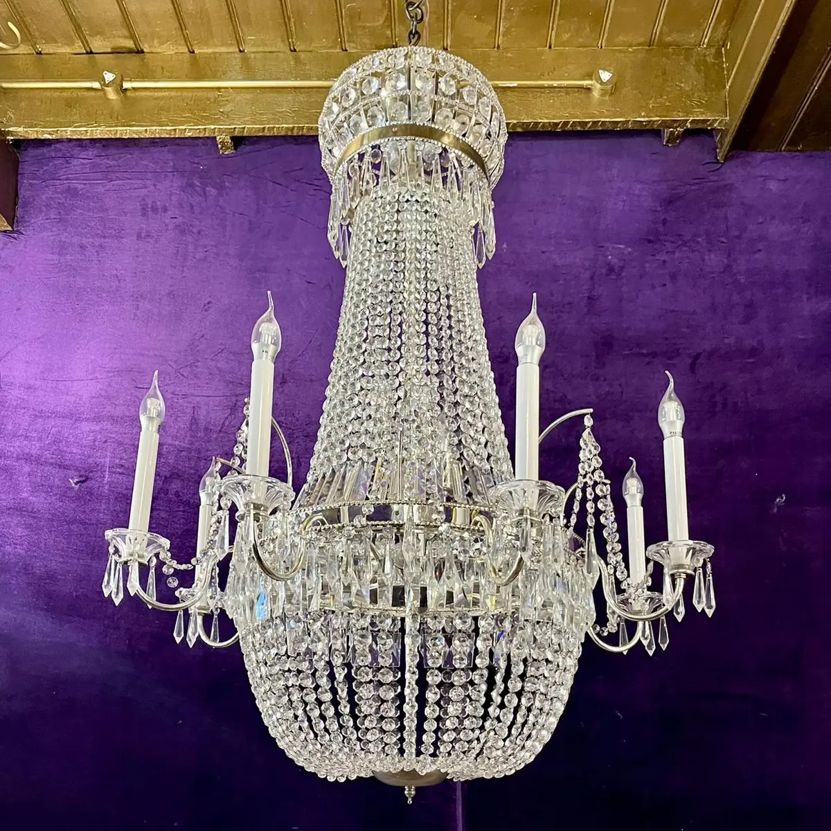 Delos Custom Made Neoclassical Chandelier - Nickel - Sold 1
