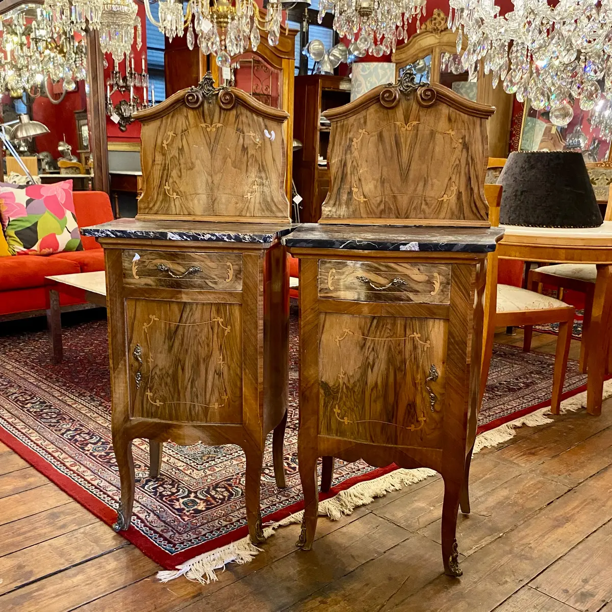 Pair Of Empire Era Walnut Bedside Pedestals - Sold 1