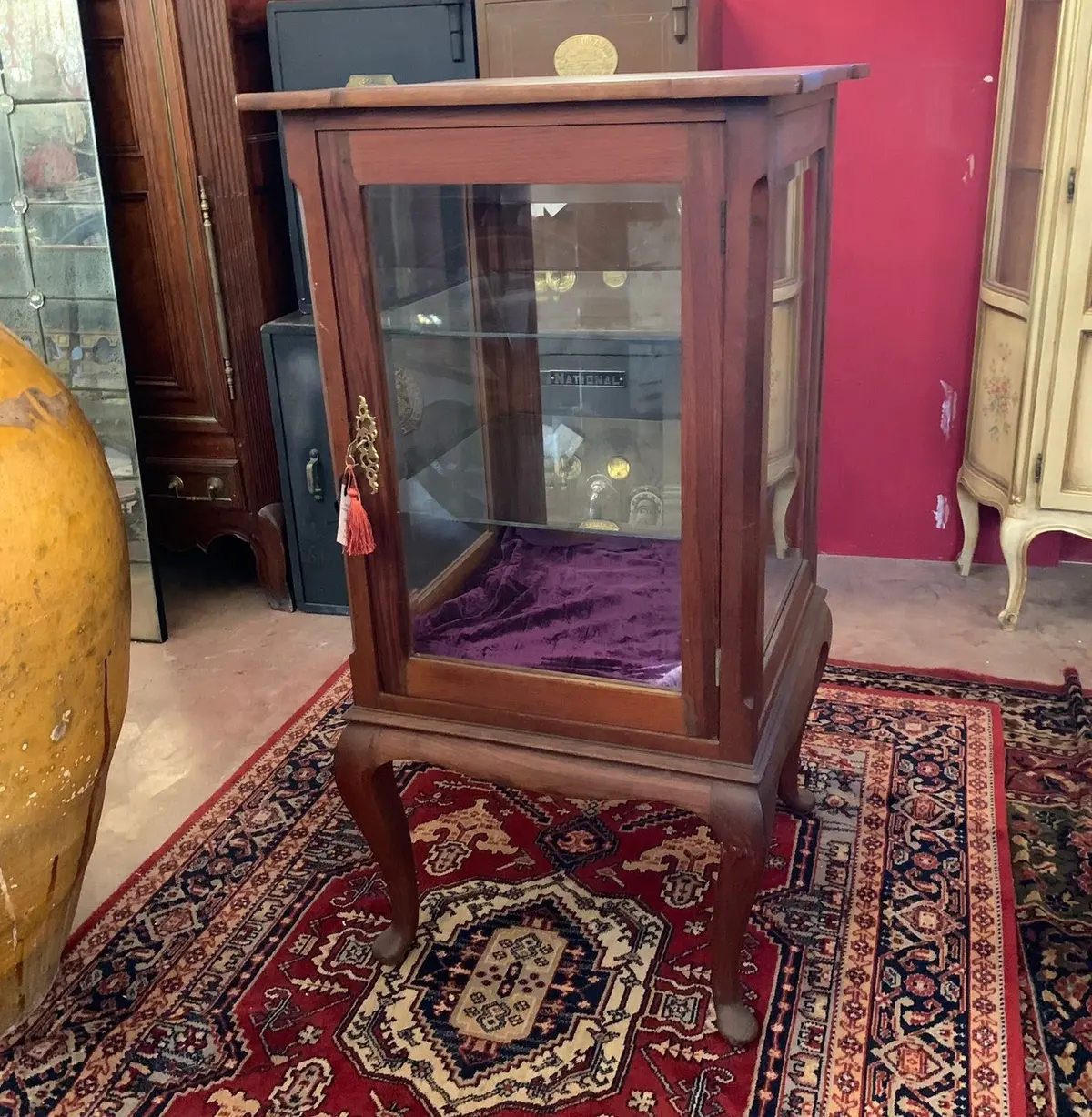Antique Rosewood Jewellery Display Cabinet 1