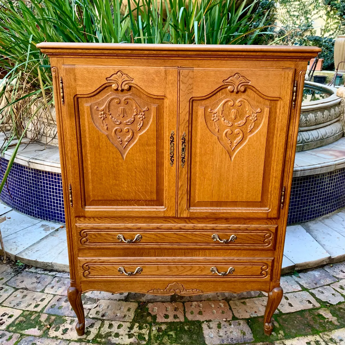 Antique French Oak Cabinet 1