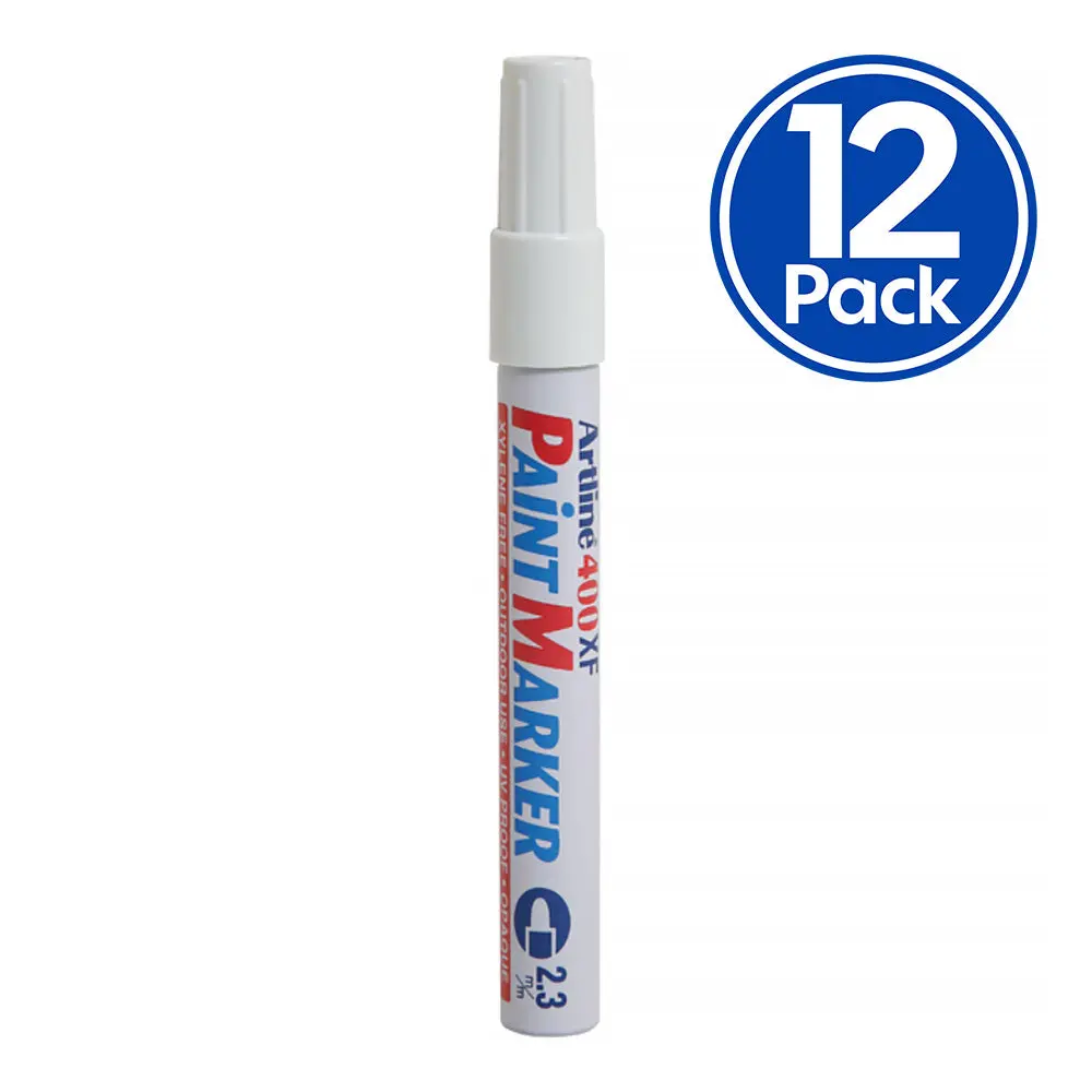 Dy-Mark Artline 400Xf Paint Marker White X 12 Pack Box Bullet Nib 1