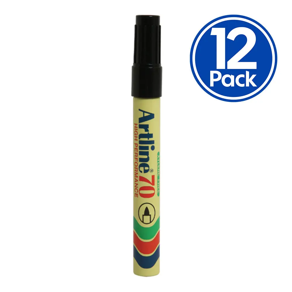 Dy-Mark Artline 70 Permanent Marker Black X 12 Pack Box Bullet Nib 1