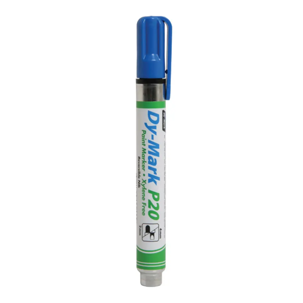 Dy-Mark Paint Marker P20 Blue Reversible Bullet Chisel Nib 3Mm & 5Mm X 12 Box 2
