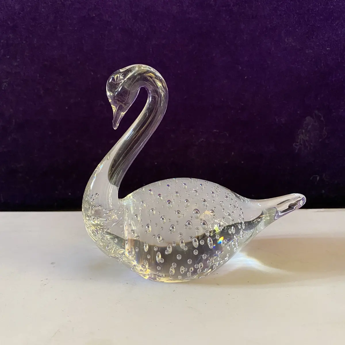 Clear Murano Glass Swan - Sold 1
